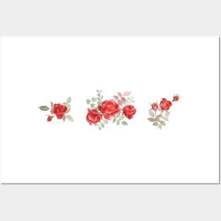 Red roses bouquets Posters and Art